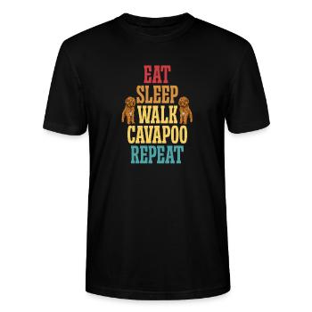 Cavapoo Cavoodle Capoodle Chien - T-shirt bio CRAFTER Stanley Stella Unisexe - noir - Devant - Alina (178cm) & Michal (187cm)