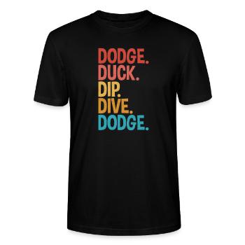 Duck, Dip, Dive Für Dodgeball Player Unique - Stanley/Stella Unisex Bio-T-Shirt CRAFTER - Schwarz - Vorne - Alina (178cm) & Michal (187cm)