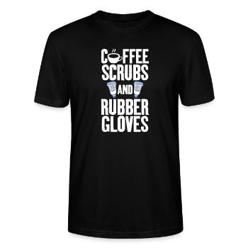 Kaffee Und Gummihandschuhe Sonographie Sonographer - Stanley/Stella Unisex Bio-T-Shirt CRAFTER - Schwarz - Vorne - Alina (178cm) & Michal (187cm)