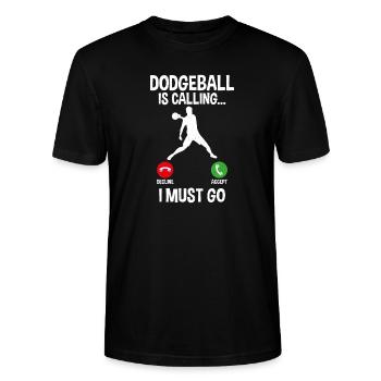 Dodgball appelle, je dois aller au dicton à la mode - T-shirt bio CRAFTER Stanley Stella Unisexe - noir - Devant - Alina (178cm) & Michal (187cm)