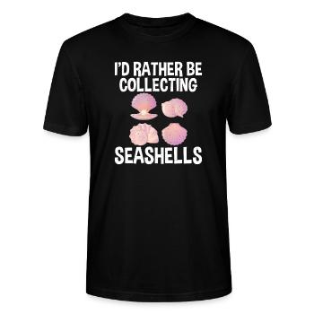 Collecter des coquillages Collecteur de coquillages - T-shirt bio CRAFTER Stanley Stella Unisexe - noir - Devant - Alina (178cm) & Michal (187cm)