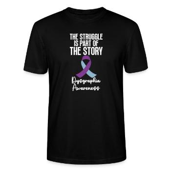 Le combat fait partie de l’histoire Cool Dysgraphia - T-shirt bio CRAFTER Stanley Stella Unisexe - noir - Devant - Alina (178cm) & Michal (187cm)
