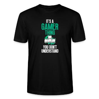 Es Ist Eine Gamer-sache, Die Sie Nicht Verstehen. - Stanley/Stella Unisex Bio-T-Shirt CRAFTER - Schwarz - Vorne - Alina (178cm) & Michal (187cm)