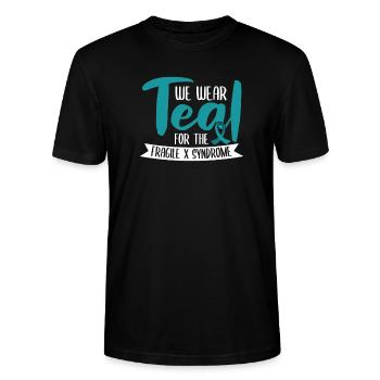 Wir Tragen Blaugrün Für Den Regenbogen Des - Stanley/Stella Unisex Bio-T-Shirt CRAFTER - Schwarz - Vorne - Alina (178cm) & Michal (187cm)
