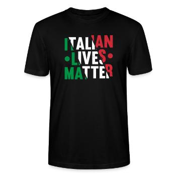 Art amusant du drapeau italien avec texte - T-shirt bio CRAFTER Stanley Stella Unisexe - noir - Devant - Alina (178cm) & Michal (187cm)