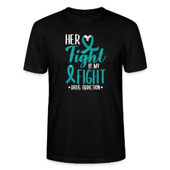 Your Fight Is Our Struggle - Stanley/Stella CRAFTER Unisex Organic T-Shirt - black - Front - Alina (178cm) & Michal (187cm)