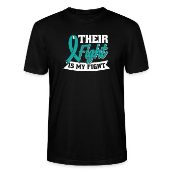 Sensibilisation au rétablissement - Votre combat est notre combat - T-shirt bio CRAFTER Stanley Stella Unisexe - noir - Devant - Alina (178cm) & Michal (187cm)