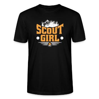 I scout like a girl, try to scout it - Stanley/Stella CRAFTER Unisex Organic T-Shirt - black - Front - Alina (178cm) & Michal (187cm)