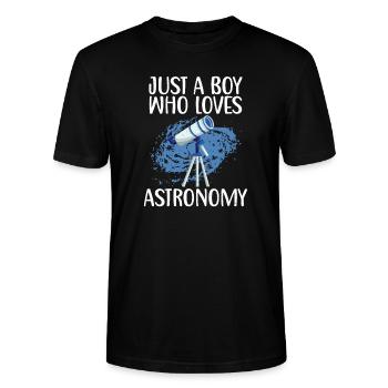 Juste un garçon, la citation d’astronomie pour - T-shirt bio CRAFTER Stanley Stella Unisexe - noir - Devant - Alina (178cm) & Michal (187cm)