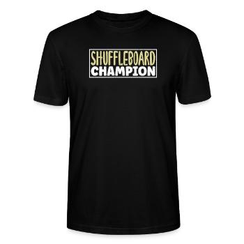 Champion de shuffleboard pour les joueurs de shuffleboard - T-shirt bio CRAFTER Stanley Stella Unisexe - noir - Devant - Alina (178cm) & Michal (187cm)
