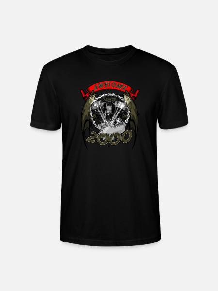Awesome since 2000, biker's birthday - Stanley/Stella CRAFTER Unisex Organic T-Shirt - black