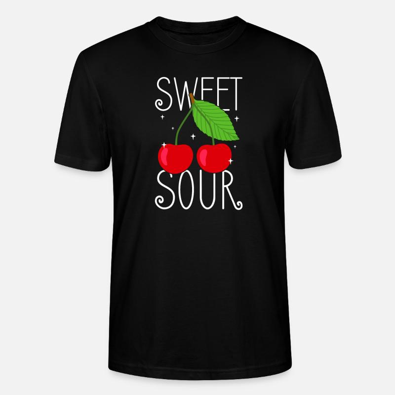 Sour cherries twin siblings design - T-shirt bio CRAFTER Stanley Stella Unisexe - noir
