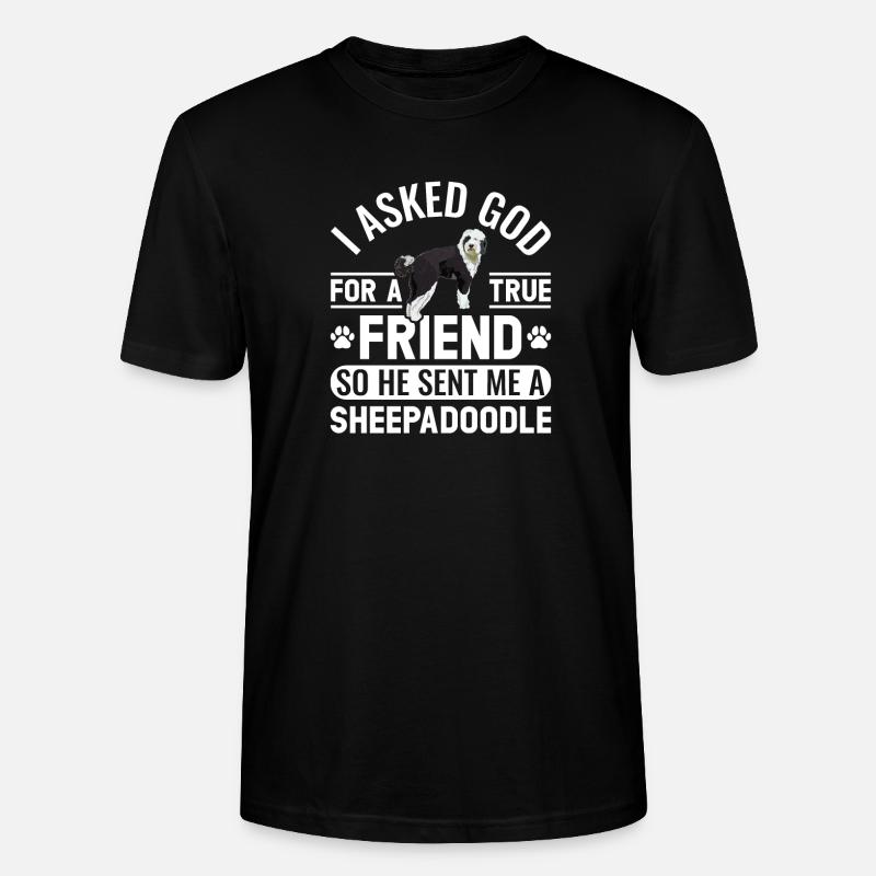 Sheepadoodle Doodle Dog - T-shirt bio CRAFTER Stanley Stella Unisexe - noir