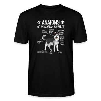 Alaskan Malamute Hund - Stanley/Stella Unisex Bio-T-Shirt CRAFTER - Schwarz - Vorne - Alina (178cm) & Michal (187cm)