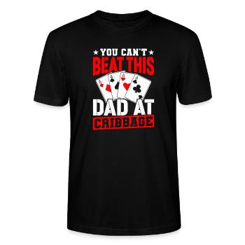 Cribbage Players Casino Kartenspiel Cribbage - Stanley/Stella Unisex Bio-T-Shirt CRAFTER - Schwarz - Vorne - Alina (178cm) & Michal (187cm)