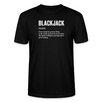 Blackjack Definition Casino Spieler Kartenspiel - Stanley/Stella Unisex Bio-T-Shirt CRAFTER - Schwarz - Vorne - Alina (178cm) & Michal (187cm)