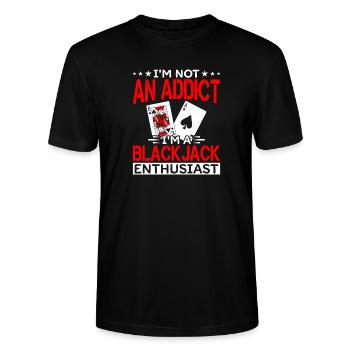 Blackjack Player Blackjack Sports Lover Casino - online casino $ - Stanley/Stella CRAFTER Unisex Organic T-Shirt - black - Front - Alina (178cm) & Michal (187cm)