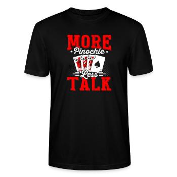 More Pinochle Players Casino Card Game Pinochle - Stanley/Stella CRAFTER Unisex Organic T-Shirt - black - Front - Alina (178cm) & Michal (187cm)
