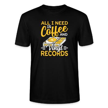 Disques vinyles Collection Musicien Vinyle - T-shirt bio CRAFTER Stanley Stella Unisexe - noir - Devant - Alina (178cm) & Michal (187cm)