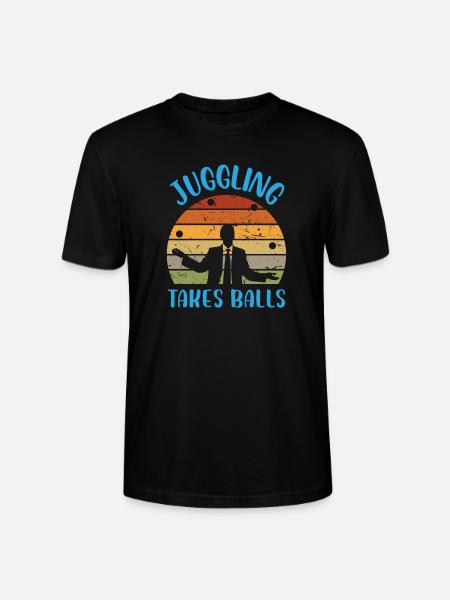 Juggling Takes Balls - Stanley/Stella CRAFTER Unisex Organic T-Shirt - black