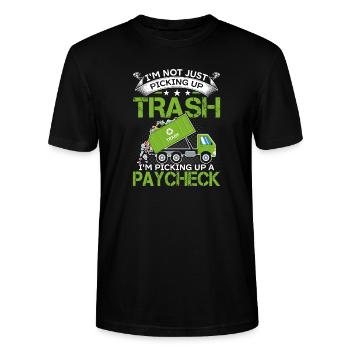 Pick Up Trash Dump Garbage Truck Driver - Stanley/Stella CRAFTER Unisex Organic T-Shirt - black - Front - Alina (178cm) & Michal (187cm)