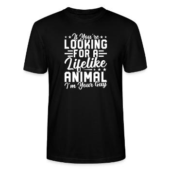 Expert taxidermiste réaliste - T-shirt bio CRAFTER Stanley Stella Unisexe - noir - Devant - Alina (178cm) & Michal (187cm)