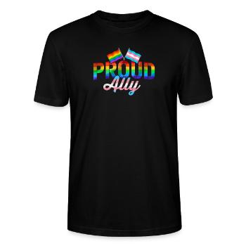 Fier allié LGBTQ Droits de sensibilisation aux homosexuels - T-shirt bio CRAFTER Stanley Stella Unisexe - noir - Devant - Alina (178cm) & Michal (187cm)