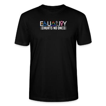 Equality does not harm anyone Lgbtq Gay - Stanley/Stella CRAFTER Unisex Organic T-Shirt - black - Front - Alina (178cm) & Michal (187cm)