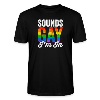 Klingt Schwul Ich Bin In Lgbtq Gay Rights - Stanley/Stella Unisex Bio-T-Shirt CRAFTER - Schwarz - Vorne - Alina (178cm) & Michal (187cm)