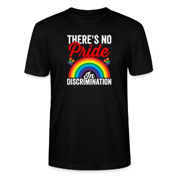 No pride in discrimination Lgbtq Gay Rights - Stanley/Stella CRAFTER Unisex Organic T-Shirt - black - Front - Alina (178cm) & Michal (187cm)