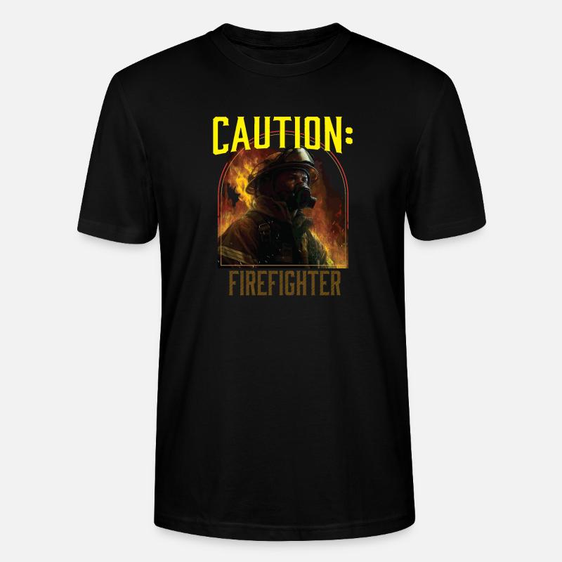 Caution Firefighter Fire Rescue Fireman - Stanley/Stella Unisex Bio-T-Shirt CRAFTER - Schwarz