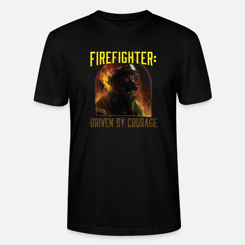 Firefighter: Driven by Courage Firefighting - Stanley/Stella Unisex Bio-T-Shirt CRAFTER - Schwarz