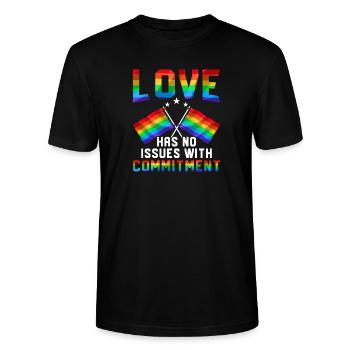 L’amour n’a pas de problèmes Mariage gay Lgbtq - T-shirt bio CRAFTER Stanley Stella Unisexe - noir - Devant - Alina (178cm) & Michal (187cm)