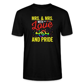 Mrs & Mrs Lgbtq Gay Wedding Equality Pride - Stanley/Stella Unisex Bio-T-Shirt CRAFTER - Schwarz - Vorne - Alina (178cm) & Michal (187cm)