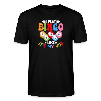 Je joue au jeu de bingo Joueur Bingo Sports Expert - T-shirt bio CRAFTER Stanley Stella Unisexe - noir - Devant - Alina (178cm) & Michal (187cm)