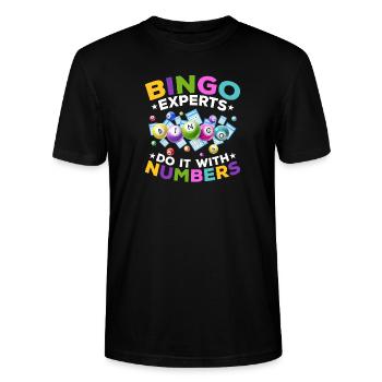 Bingo-experten Zahlen Bingo-spieler Spiel Sport - Stanley/Stella Unisex Bio-T-Shirt CRAFTER - Schwarz - Vorne - Alina (178cm) & Michal (187cm)