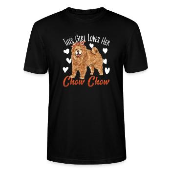 Pies Chow Chow - Ekologiczna koszulka typu unisex Stanley/Stella CRAFTER - czarny - Przód - Alina (178cm) & Michal (187cm)