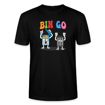 Joueur de bingo Bin Go, l’expert sportif - T-shirt bio CRAFTER Stanley Stella Unisexe - noir - Devant - Alina (178cm) & Michal (187cm)