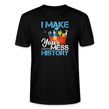 Mess History Custodian Housekeeper Housekeeping - Stanley/Stella CRAFTER Unisex Organic T-Shirt - black - Front - Alina (178cm) & Michal (187cm)