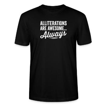Allitérations Poète Poésie Amoureux Poésie - T-shirt bio CRAFTER Stanley Stella Unisexe - noir - Devant - Alina (178cm) & Michal (187cm)