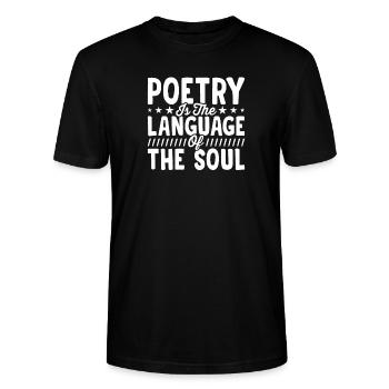 Poesie Sprache Der Seele Poet Experte Poesie - Stanley/Stella Unisex Bio-T-Shirt CRAFTER - Schwarz - Vorne - Alina (178cm) & Michal (187cm)