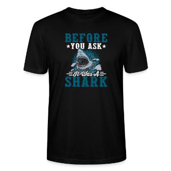 Hai-amputierter - Stanley/Stella Unisex Bio-T-Shirt CRAFTER - Schwarz - Vorne - Alina (178cm) & Michal (187cm)