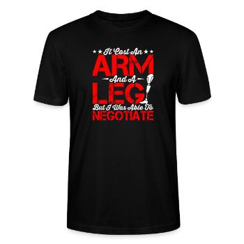 Es Kostete Arm- Und Beinamputierte - Stanley/Stella Unisex Bio-T-Shirt CRAFTER - Schwarz - Vorne - Alina (178cm) & Michal (187cm)
