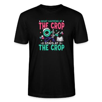 What happens at Crop Scrapbooking Crafting Craft - Stanley/Stella CRAFTER Unisex Organic T-Shirt - black - Front - Alina (178cm) & Michal (187cm)