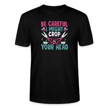 Crop Head Scrapbooking Crafting Craft Scrapbooker - Stanley/Stella CRAFTER Unisex Organic T-Shirt - black - Front - Alina (178cm) & Michal (187cm)