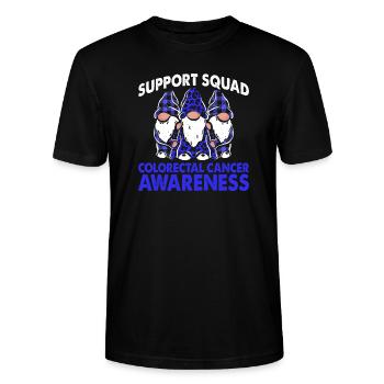 Support Squad Colorectal Colon Cancer Awareness - Stanley/Stella CRAFTER Unisex Organic T-Shirt - black - Front - Alina (178cm) & Michal (187cm)