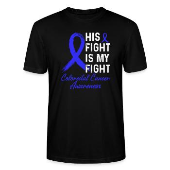 Sein Kampf Ist Unser Kampf Darmkrebs Bewusstsein - Stanley/Stella Unisex Bio-T-Shirt CRAFTER - Schwarz - Vorne - Alina (178cm) & Michal (187cm)