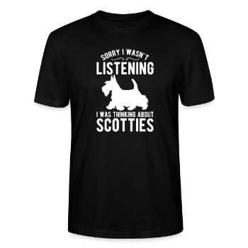 Skotsk terrier Scottie hund - Stanley Stella CRAFTER unisex økologisk-T-shirt - sort - Foran - Alina (178cm) & Michal (187cm)