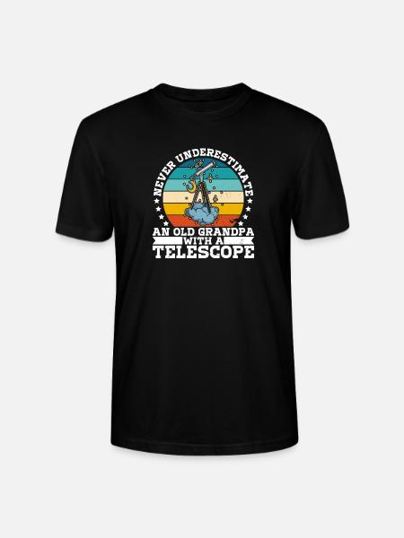 Telescope Physics School Astronomy Stars - Stanley/Stella CRAFTER Unisex Organic T-Shirt - black