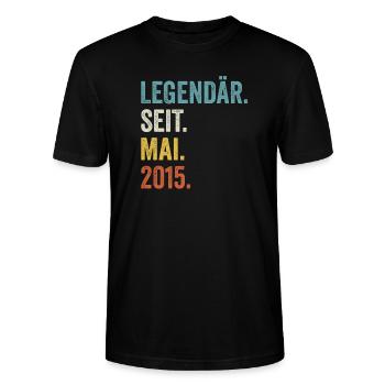 8. Geburtstag 8 Jahre Legendär Seit Mai 2015 - Stanley/Stella Unisex Bio-T-Shirt CRAFTER - Schwarz - Vorne - Alina (178cm) & Michal (187cm)